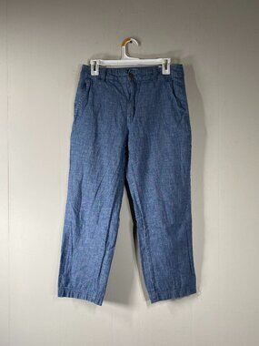 GAP Girlfriend Khaki Pants Women's 8 Mid Rise Blue Lightweight Casual
